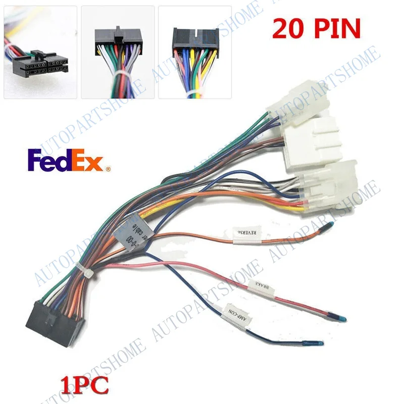 Z... Car Stereo 20PIN Wiring Harness Connector Adapter Android Power Cable for Toyota