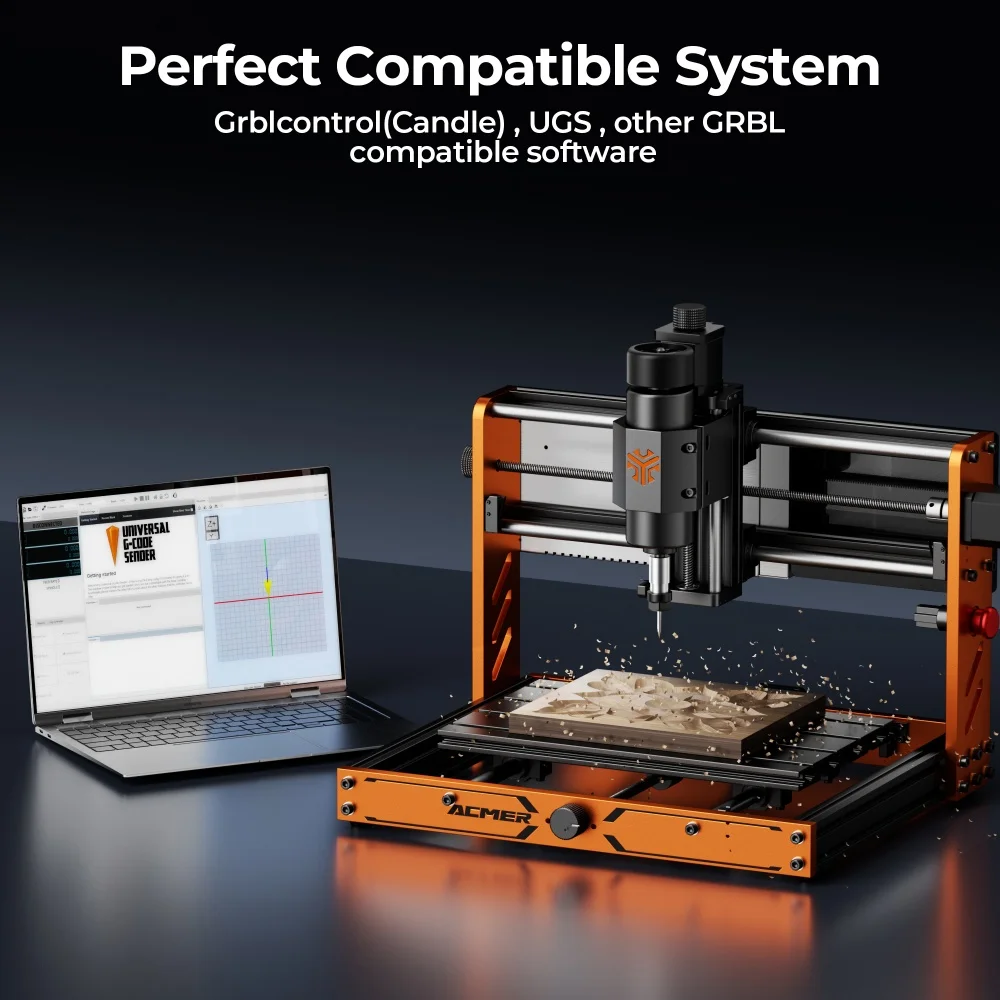 ACMER 3S 3018 CNC-Fräsmaschine 500 W Spindel Not-Stop 3-Achsen GRBL Offline-Steuerung Schnitzen Schneiden Holz PCB Stein Metall
