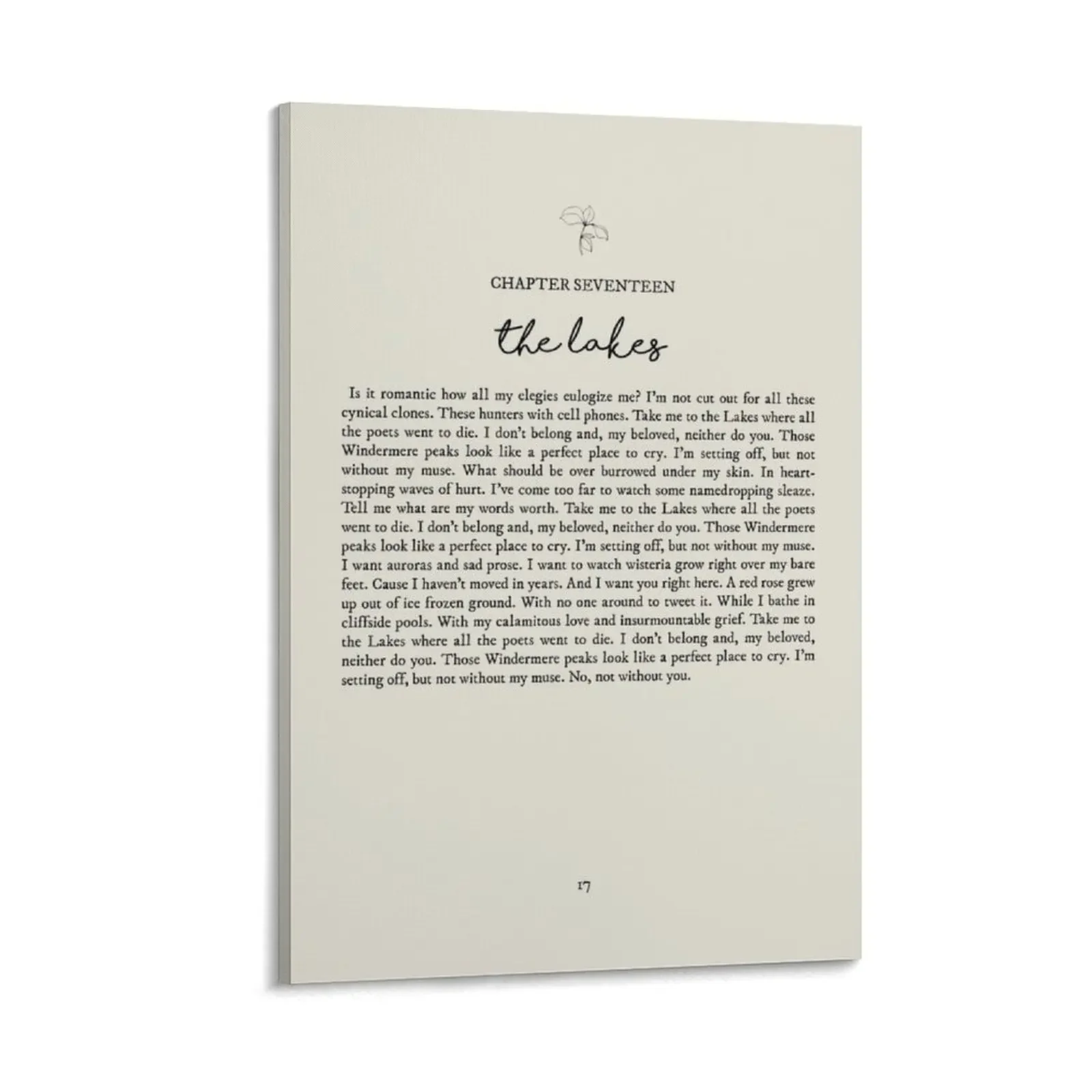 

The Lakes Lyrics Canvas Painting accessories for home decor Decoration pictures room wall Posters on the wall Bedroom deco