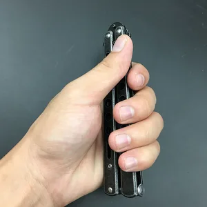 سكين فراشة محمول قابل للطي ، مدرب من الفولاذ المقاوم للصدأ ، ممارسة الجيب ، أداة تدريب للألعاب الخارجية ، حركات اليد أفضل 10 سكين فراشة مبيعا - رقم 8