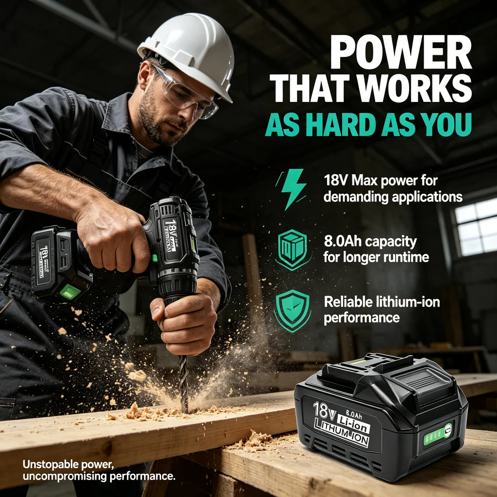 Kompatibel mit Makita 18V 8,0Ah BL1860B Elektrowerkzeug-Akku DC18RC Ladegerät Kabellos Li-Ion 14-18V BL1860 BL1850 BL1840 BL1830 8000mAh Lithium-Ionen Neue Version Ersatzzubehör – Detail 7