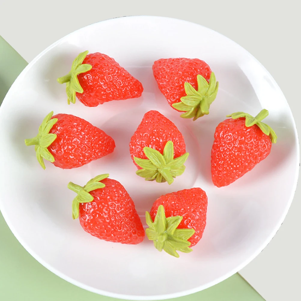 

3 Pcs Simulated Strawberry Fruits Party Decorations Birthday Centerpieces Pvc Fake Lifelike
