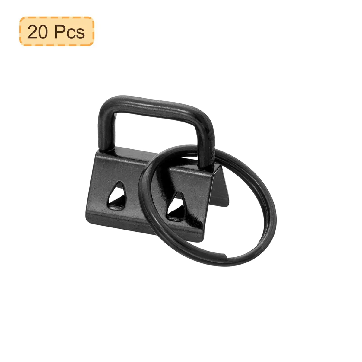 ABJO-Key Fob Hardware con anillos de llavero para correas de bolso, llavero de Metal negro, llavero con anilla, Hardware 20 piezas