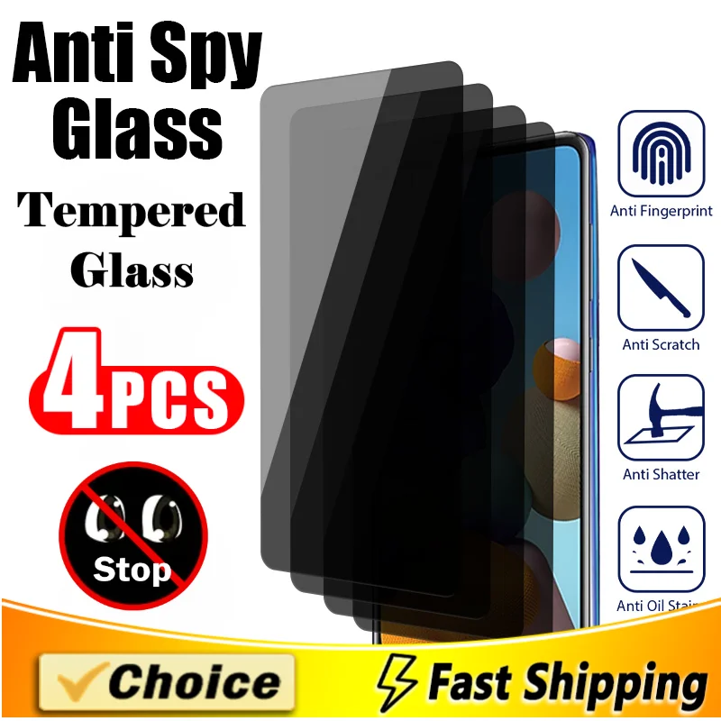 4Pcs Anti-Spy Peeping Privacy Film For Huawei Honor 9X Pro 9i 9N Lite V9 Play X9(4G5G) Note10 V10 X10 Max Phone Screen Protector