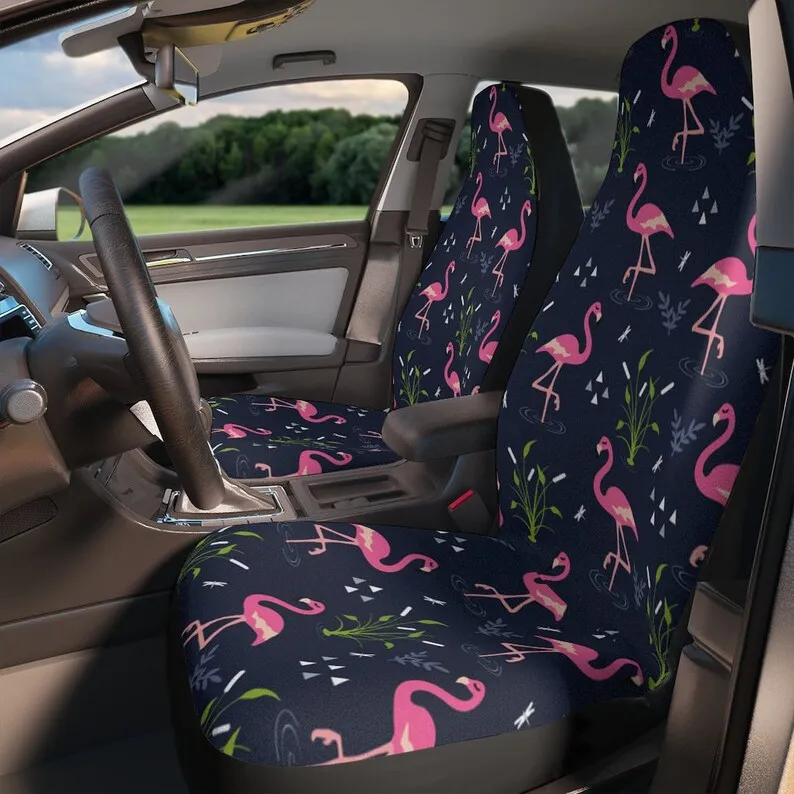 Car Seat Covers Flamingo | Cute Car Accessories for Women| Car Seat Covers for Women | Seat Cover for Car Protect Car from Stain