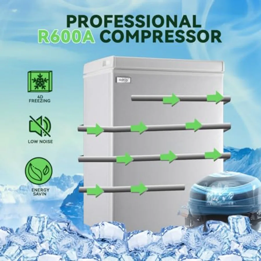 فريزر صغير الحجم بطول 3.5 قدم مكعب مع تصميم الباب العلوي لمكتب النوم أو الشقة يستخدم فريزر صغير أبيض قائم بذاته مع #6