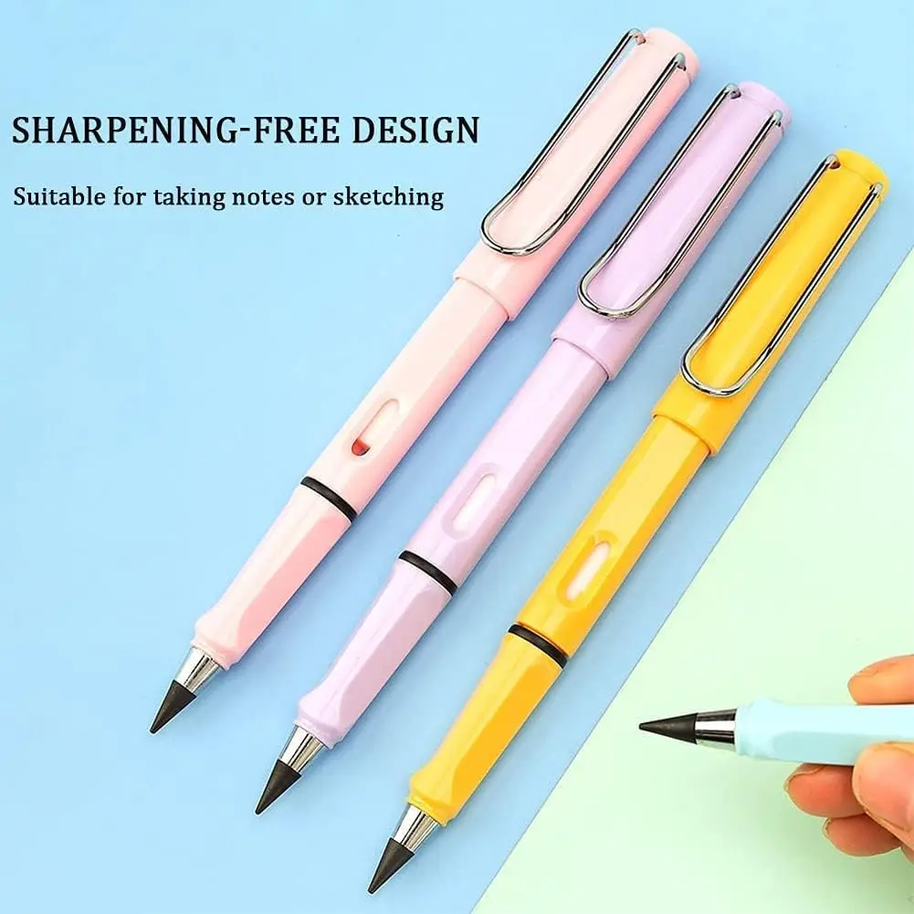 Everlasting Unlimited Inkless Pencil Reusable Everlasting Pen with Eraser Erasable Infinite Pens for Student Writing Drawing