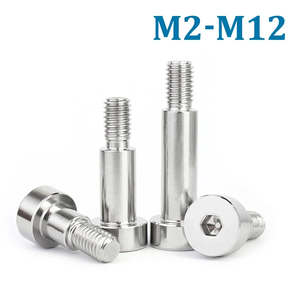 1-10Pcs M2 M2.5 M3 M4 M5 M6 M8 M10 M12 Hex Hexagon Socket Head Roller Bearing Shoulder Screw Bolt 304 Stainless Steel