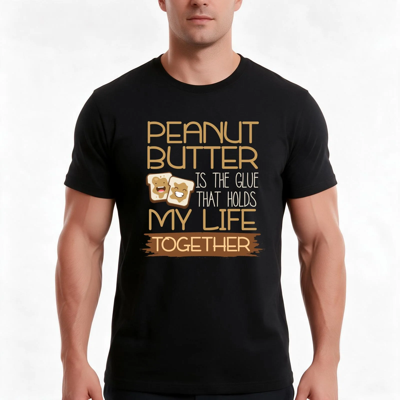Funny Peanut Butter Quote T-Shirt, Summer Casual Cotton Tee, Oversized Streetwear Tops, Vintage Graphic Print, Unisex Men Women