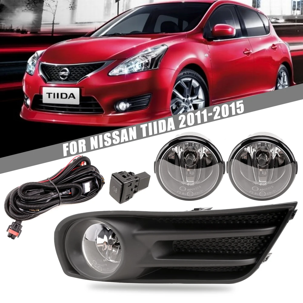 

Front Bumper Fog Lamp Upgrade Kit FOR Nissan Tiida 2011 2012 2013 2014 2015 Version Additional Foglight Set Switch + Wiring