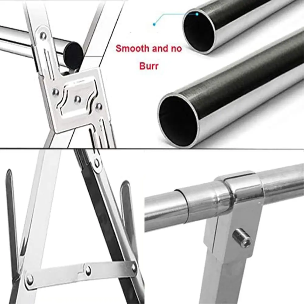 Adjustable Folding Laundry Rack - Indoor/Outdoor Space-Saving Drying with Wheels (2m)