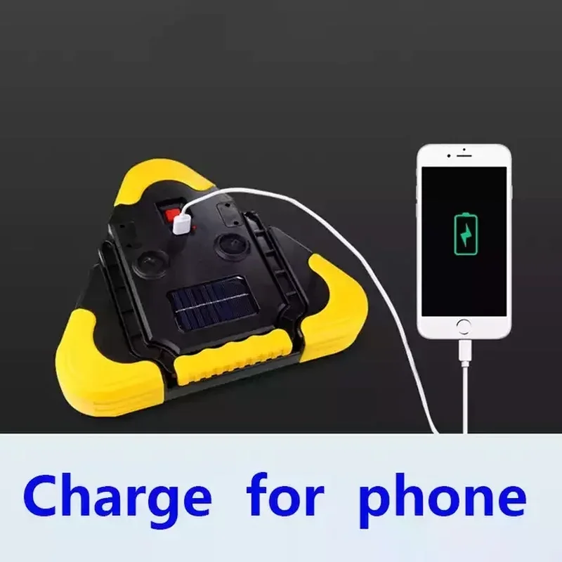Tripod Warning Light LED Multi-function Car Emergency Light Solar Charging Car Triangle Safety Warning Sign with Camping Light