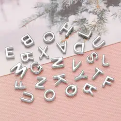 OCESRIO Silver Color Mini 26 Letters Charms for Bracelet Copper Platinum Plated Initial Name accesorios de joyería chma294