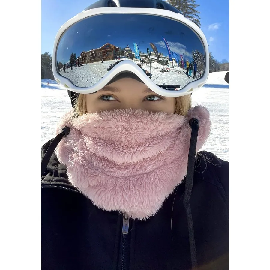 قناع وجه شتوي مقاوم للرياح من المخمل الخجول قناع تزلج من الصوف للرجال والنساء غطاء وجه دافئ قبعة وشاح