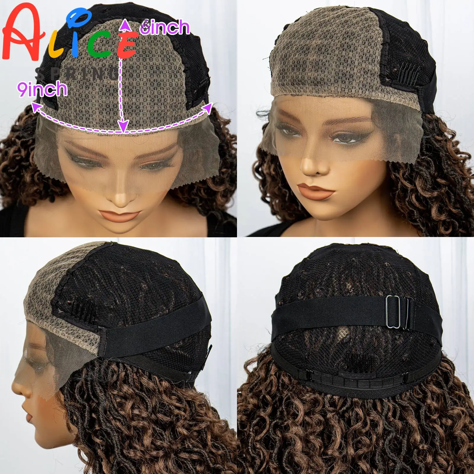 Pelucas sintéticas rizadas para mujeres negras, Color 1B30, diosa, Faux Locs, peluca trenzada con cabello de bebé, trenzas rizadas de ganchillo retorcidas