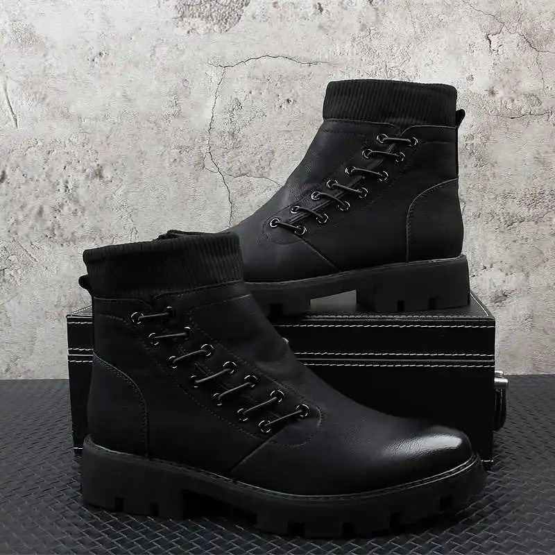 moda męska impreza klub nocny sukienki naturalne skórzane buty na platformie przystojny kowbojski botas masculinas zapatos hombre