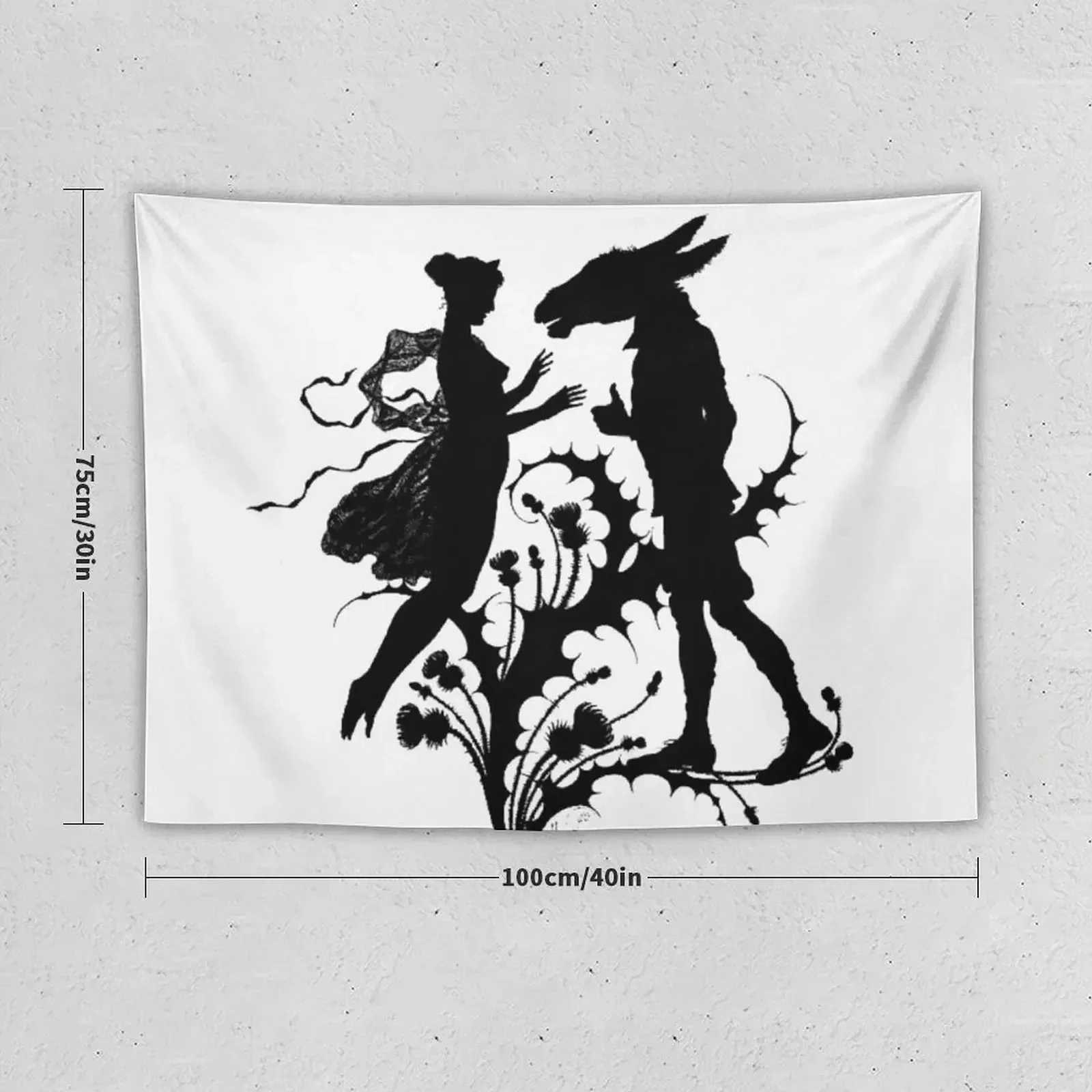 Titania and Bottom Midsummer Silhouette Tapestry Anime Decor Wall Hanging Decor Room Decoration Korean Style Tapestry