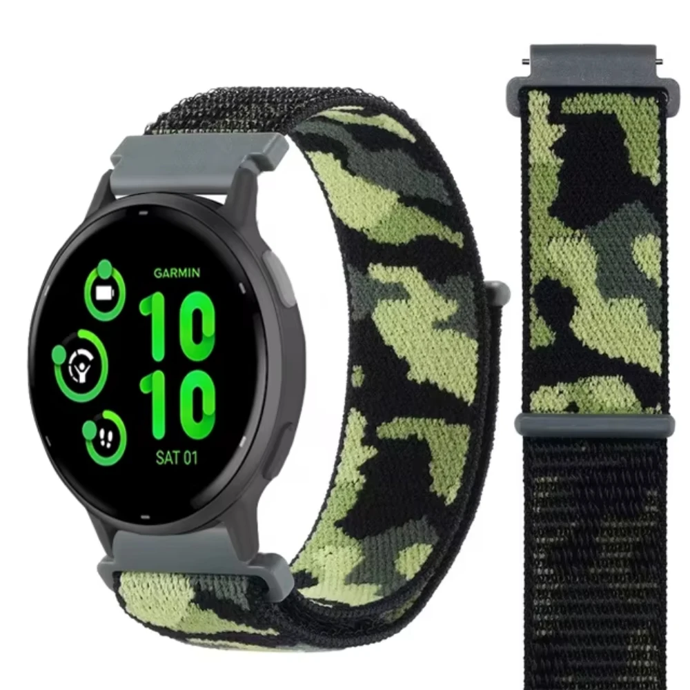 Nylon Loop Strap for Garmin Active 5/Vivoactive 5/Venu 3 2 Fashion Fan Color Wristband for Garmin Forerunner 965 955 265 165 55