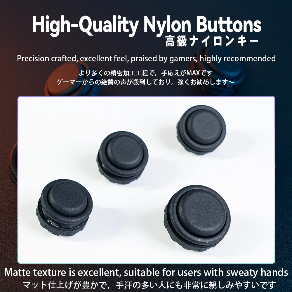 TIKITAKA Nylon Arcade Push Button 24mm/30mm 8pieces/Set  for Arcade Joystick Game Console DIY plug-in replacement parts,