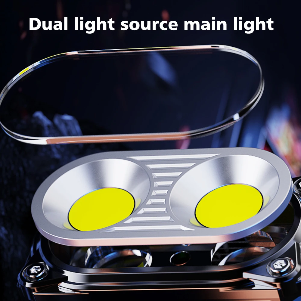 Outdoor Portable LED COB Flashlight USB Rechargeable Work Light Camping Fishing Torch Emergency Lamp with Digital Display Torch