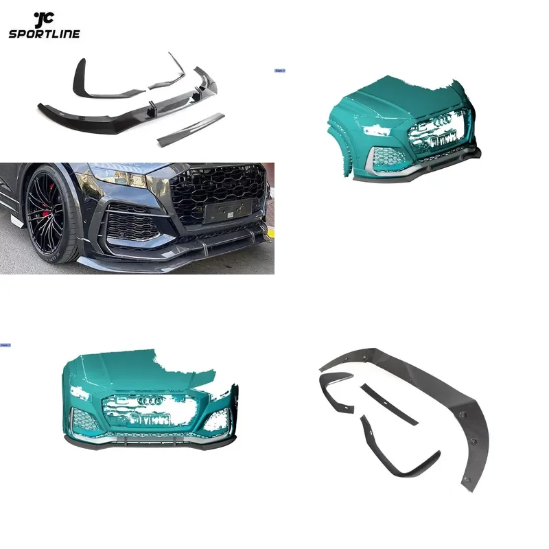 For Audi RS Q8 RSQ8 2021-2023 Real Carbon Fiber Front Rear Bumper Lip Chin Spoiler Splitter Diffuser Body Kit Accessories