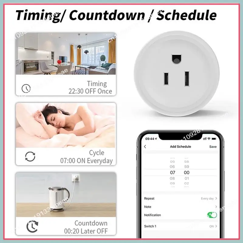 N94R Zigbee Smart Voice Control 16A met stroombewaking en timingfunctie voor Alexa Google US Plug