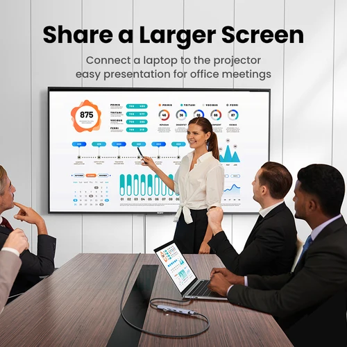 Imagen 2 del producto UGREEN USB HUB 5 en 1 tipo C a 4K HDMI PD100W USB3.0 HUB adaptador multipuerto para portátil MacBook iPad Pro Samsung Dell HP Lenovo