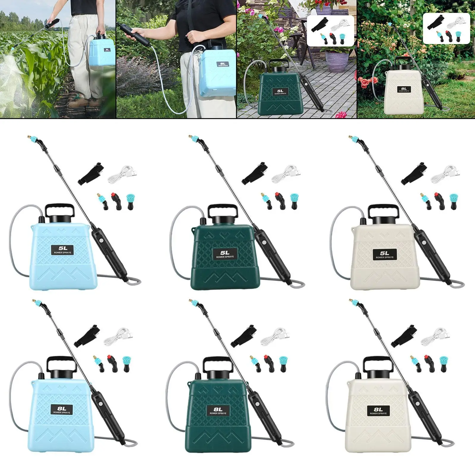 

Electric Sprayer Easy to Carry Lightweight Multipurpose Agricultural Dispenser Water Sprayer Bottle for Orchard Home Outdoor