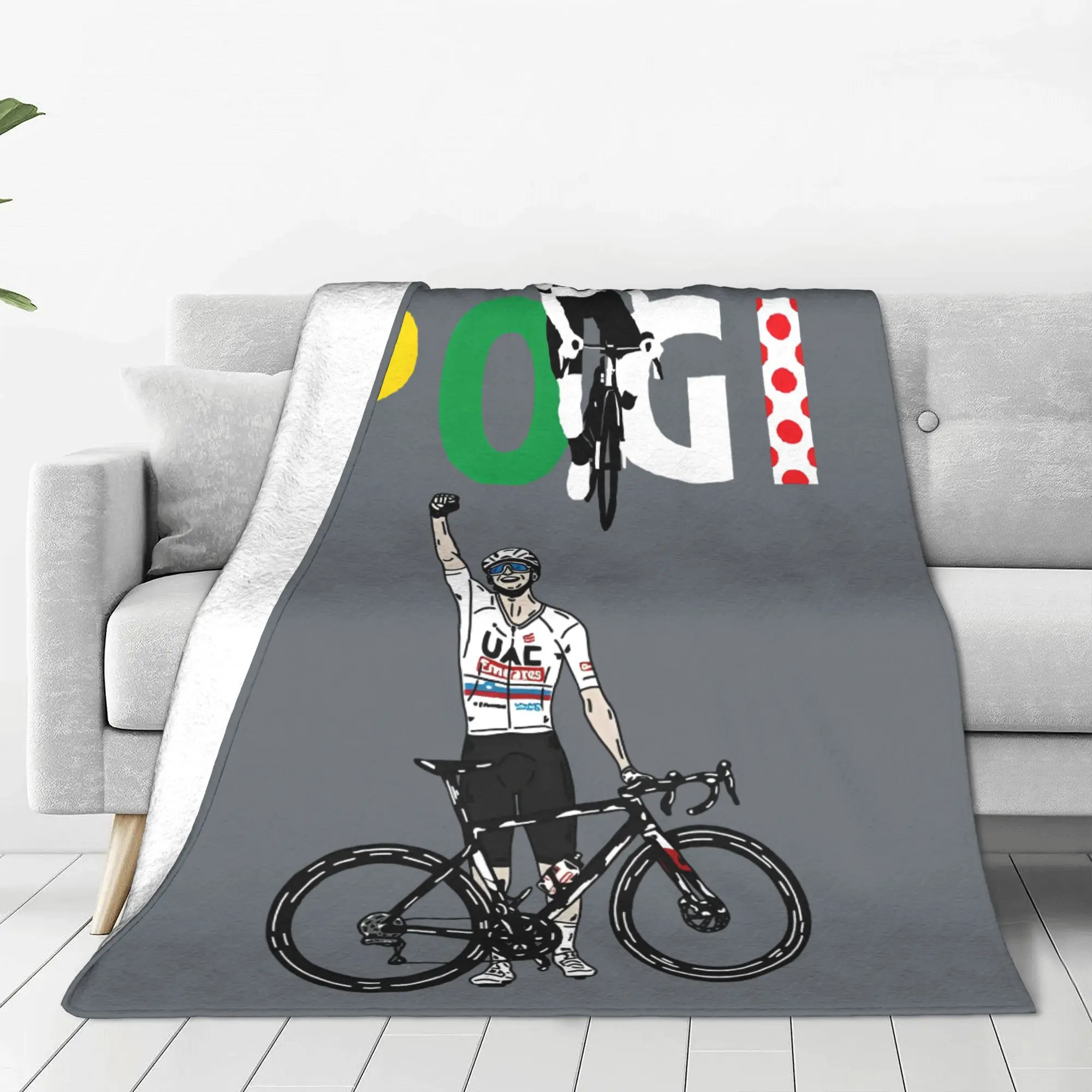 Tadej Pogacar Merch Blanket Cozy Soft Cycling Biker Throw Blankets for Sofa 50x60 Inches Multiple Sizes Throws And Blankets