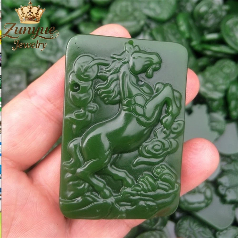 

High-End Natural Hetian Jade Horse Pendant Luxury Quality Jewelry Best Selling Fashion Jewelry Exquisite Elegant Charms Popular