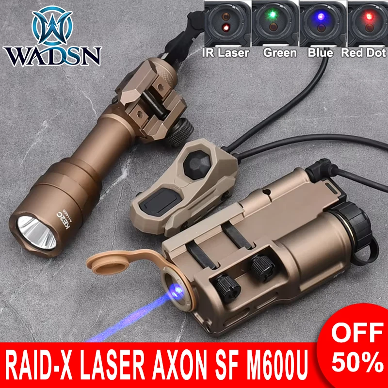 WADSN M600U Flashlight SF Surefir M600 Light Metal RAID X Red Green Blue IR Laser Strobe  AXONun Dual Switch RAID-X Airsoft