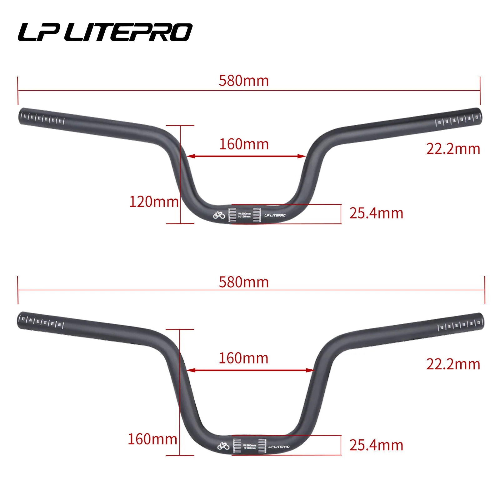 Bicycle Handlebar BMX Swallow Handle Lift 190mm Aluminum Alloy Bicycle Stem Diameter 22.2mm Use 28.6MM Front Fork Length 580mm