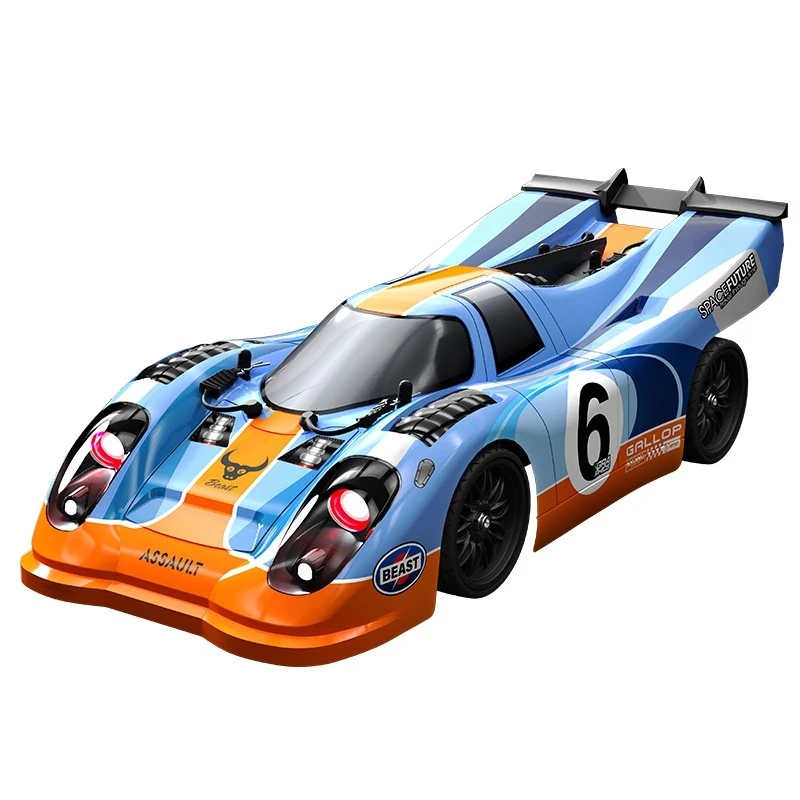 SG918 Coche de derrape RC de alta velocidad, escala 1:16, modelo de coche con Control remoto con luces, regalo de Navidad Ideal para niños, carrera plana