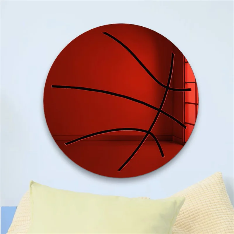 Acrylic Sports Wall Art Decoration, Baseball Mirror, Basketball Mirror, Tennis Mirror, Sports-Themed Decorative Mirrors for Home Rooms, Boys' and Girls' Rooms, Game Rooms, Wall Decorative Mirrors, the Best Decorative Gift for Sports Fans