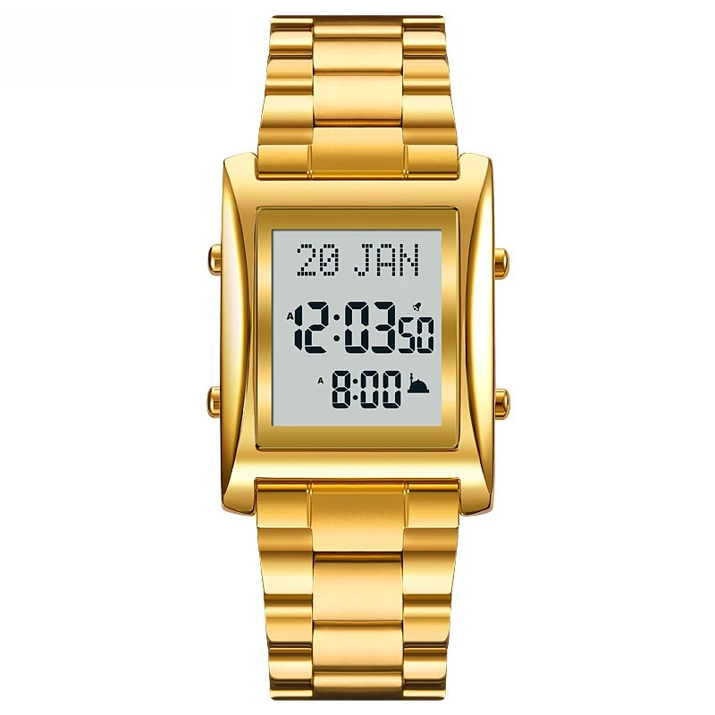 

Middle East Men's Electronic Watch Fashion Multi-functional Steel Belt Watch Local Tyrant Gold