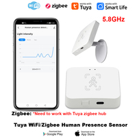 Tuya WiFi/Zigbee Human Presence Detector MmWave Radar Pir Motion Sensor with Luminance Distance Detect Monitor Breathing