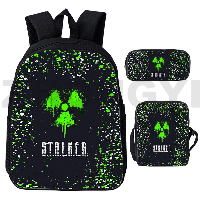 3D Funny Schoolbags S.T.A.L.K.E.R. 2 Heart of Game Backpack Men Harajuku Laptop Book Bag 3 Pcs/Set Cartoon Stalker 2 Shadow Bags