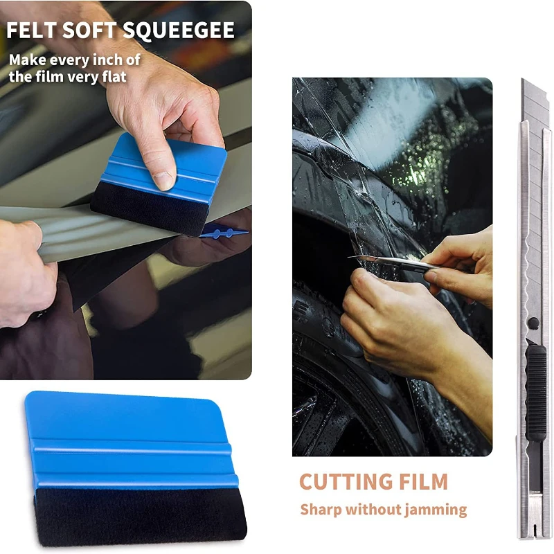 25PCS Automotive Tool Accessories Vinyl Film Installation Smooth Scraper Window Wiper Wall Label Sticker Glue Residue Removal