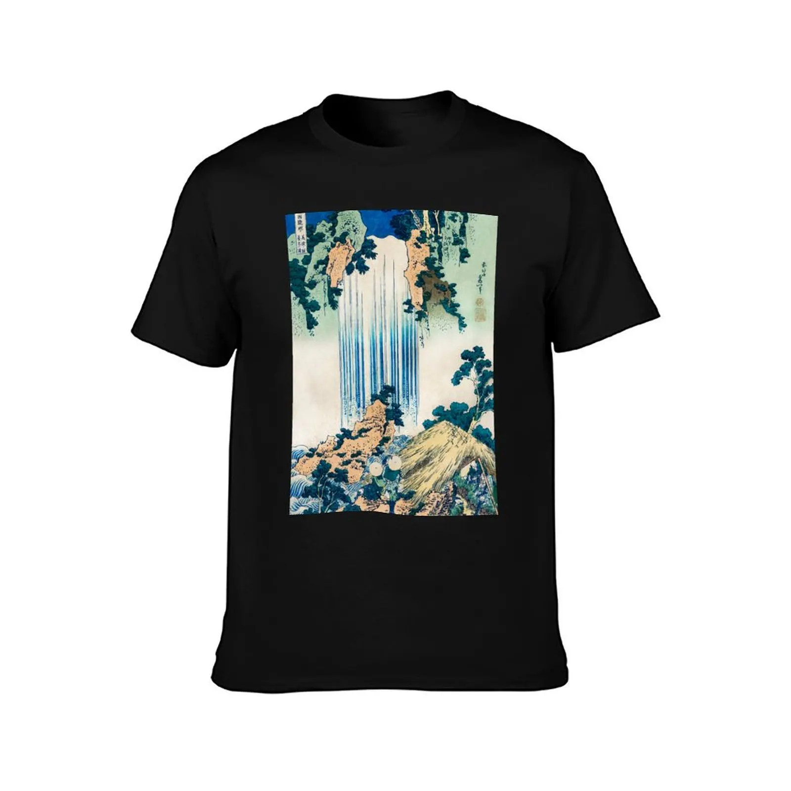 Hokusai Waterfall Japanese Art Vintage Retro T-Shirt tees shirts graphic tees big and tall t shirts for men