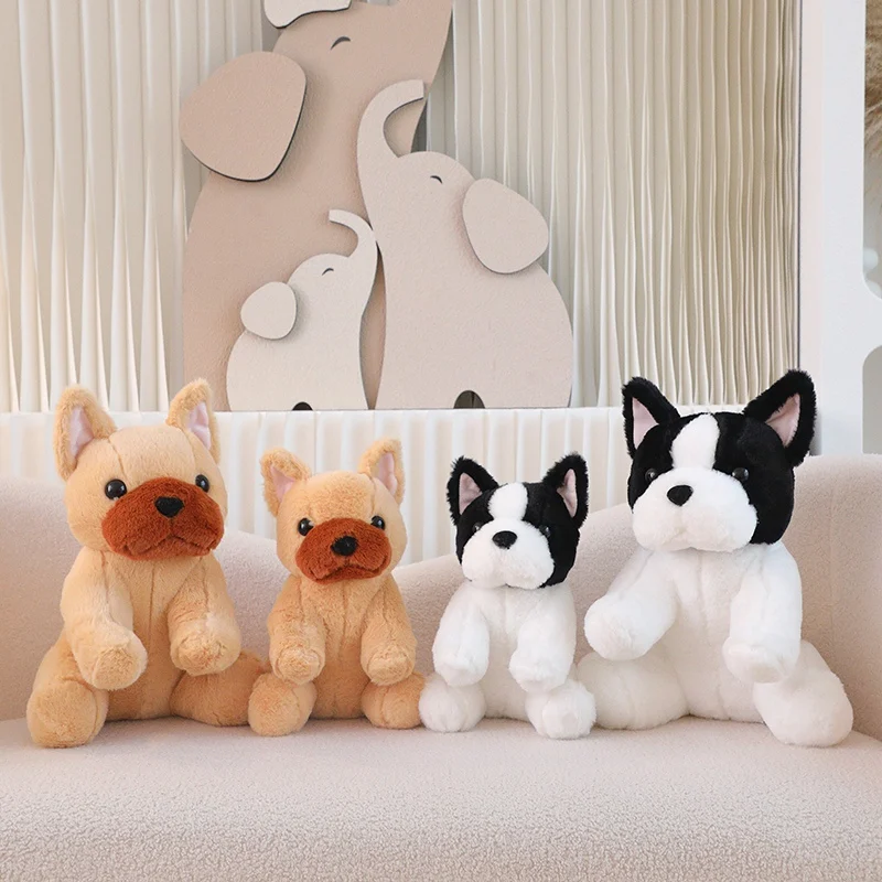 Cute Simulation French Bulldog Doll Animal Stuffed Puppy Plush Pillow Toy Mascot Shadow Dog Lovely Gift For Children