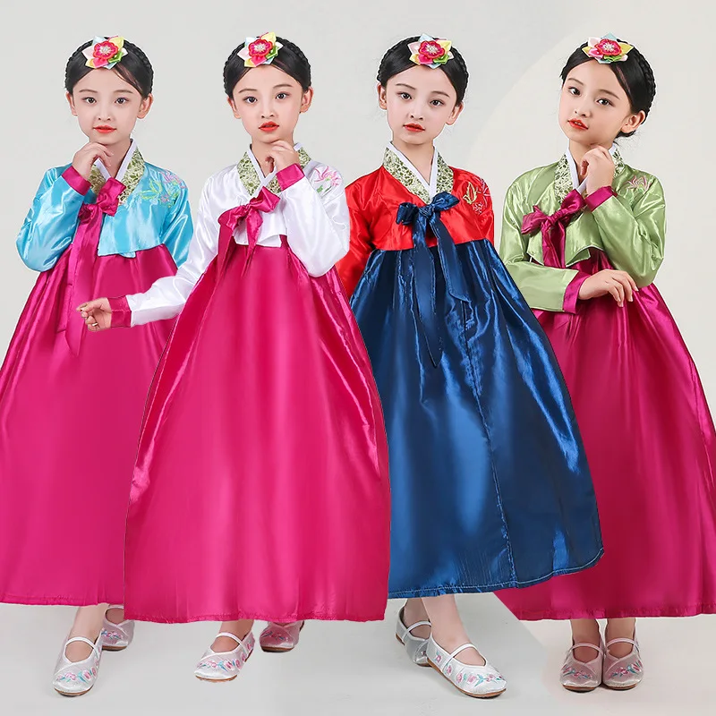 Korean dress Girl Korean dress Children's folk danceKorean traditional Daejang Geum performance dress