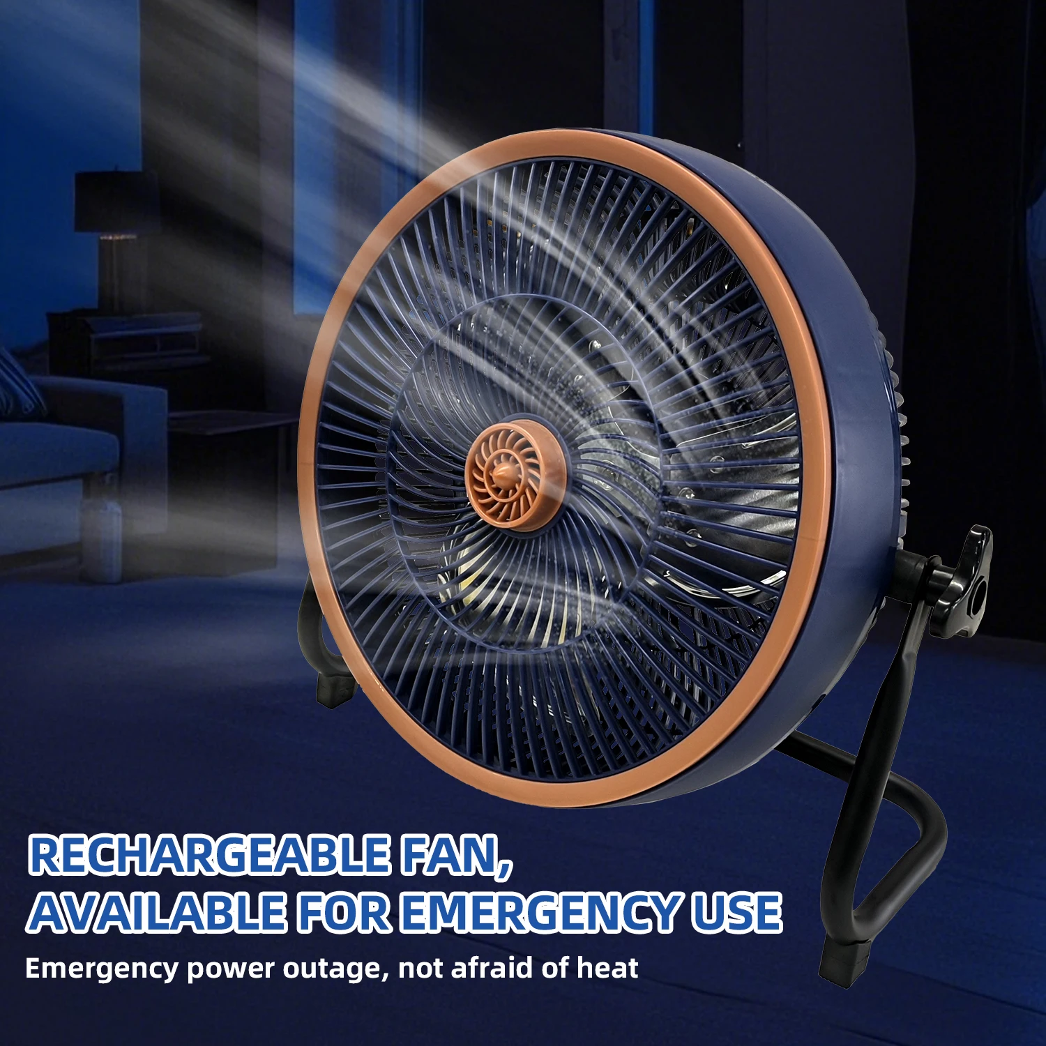 Portable Battery Operated Solar Fan Rechargeable for 6-24 Hours Use Ideal for Camping Patio Fishing with USB Output