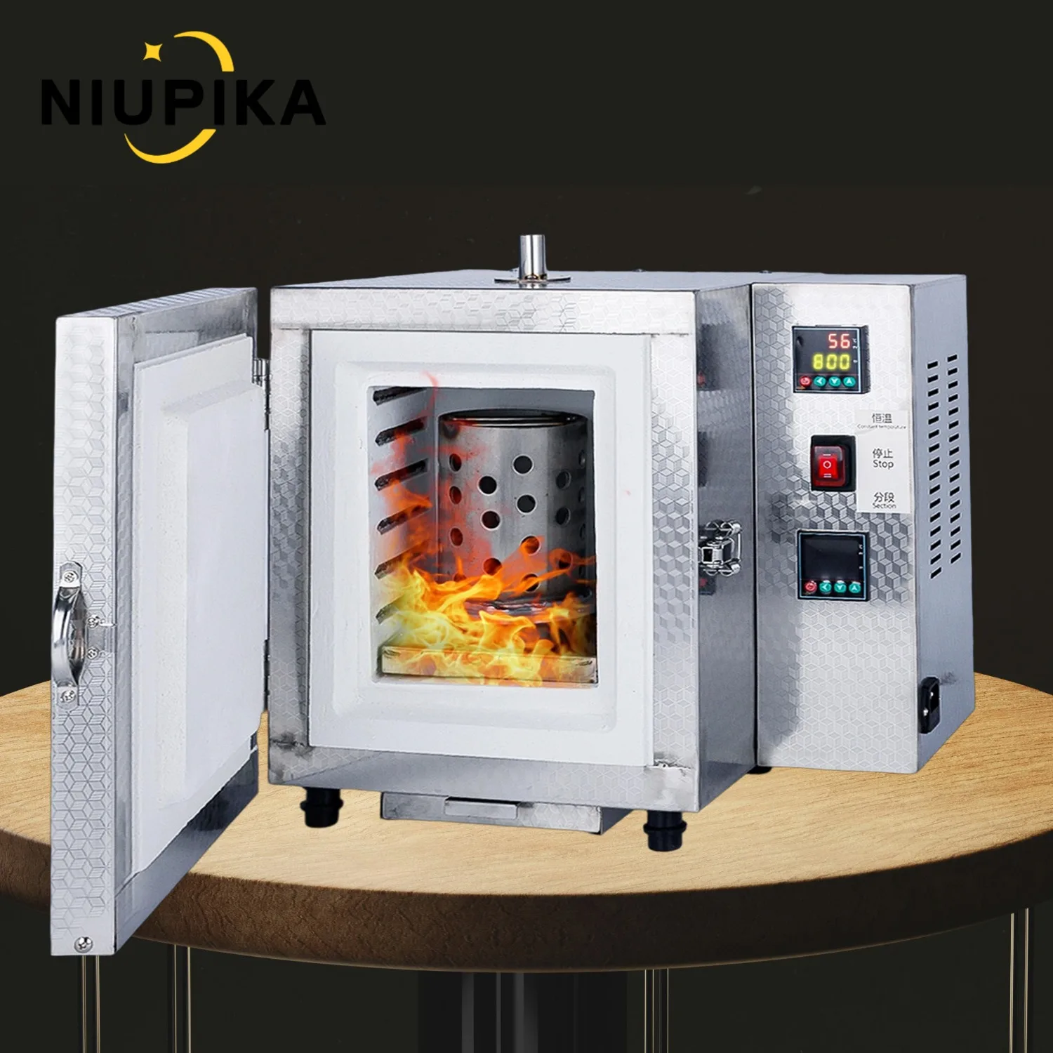 2-in-1 Jewelry Casting Furnace Dual-Temp Control Burnout Furnace Plaster Mold Oven Machine for Jewelry Making Tools Equipment