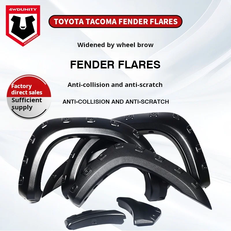 

For Toyota Tacoma 2016-2023 Textured ABS Fender Flares | Direct Bolt-On Wheel Arch Extensions