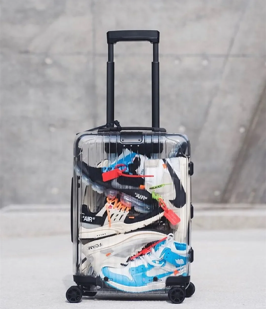 Transparent travel box, 20 inch trendy tag luggage trolley box, large, high-end, men's and women's universal wheels, password bo