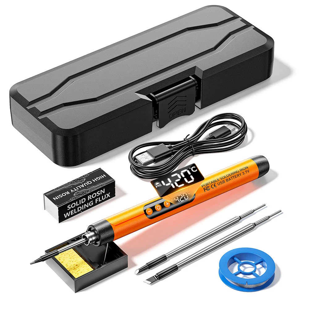 Chuera Portable Type-C  Wireless Soldering Iron Set 5V 8W 1000mAh Rechargeable Digital Display Electric Soldering Iron Kit