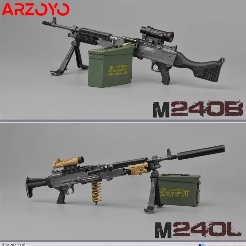 

ZYTOYS ZY16-9 ZY16-10 масштаб 1/6, модель пулемета M240, 20 см, реквизит для сцены солдата, подходит для 12 дюймов, экшн-фигурки солдата, тела куклы