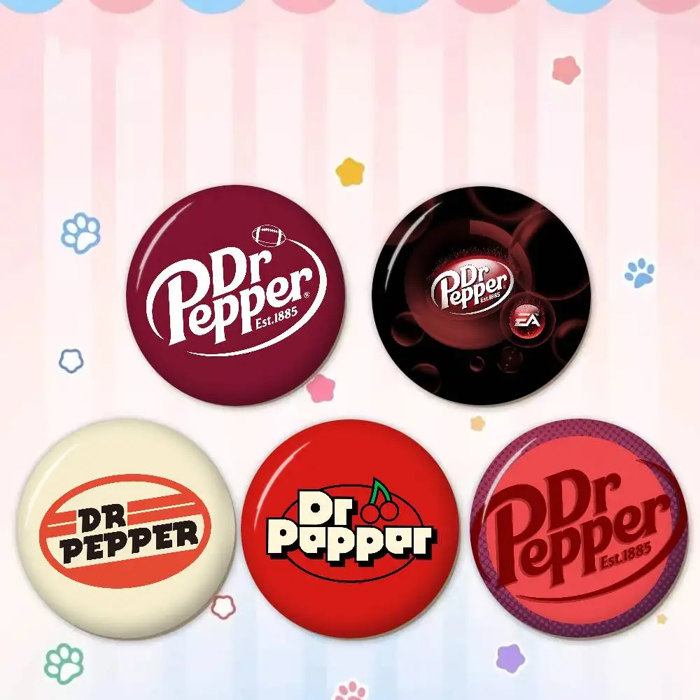 D-Dr P-Pepper Soda Logo 58mm Cute Anime Figure Icon Badge Handmade Tinplate Brooch for Backpack Clothes Chest Ornament Gifts