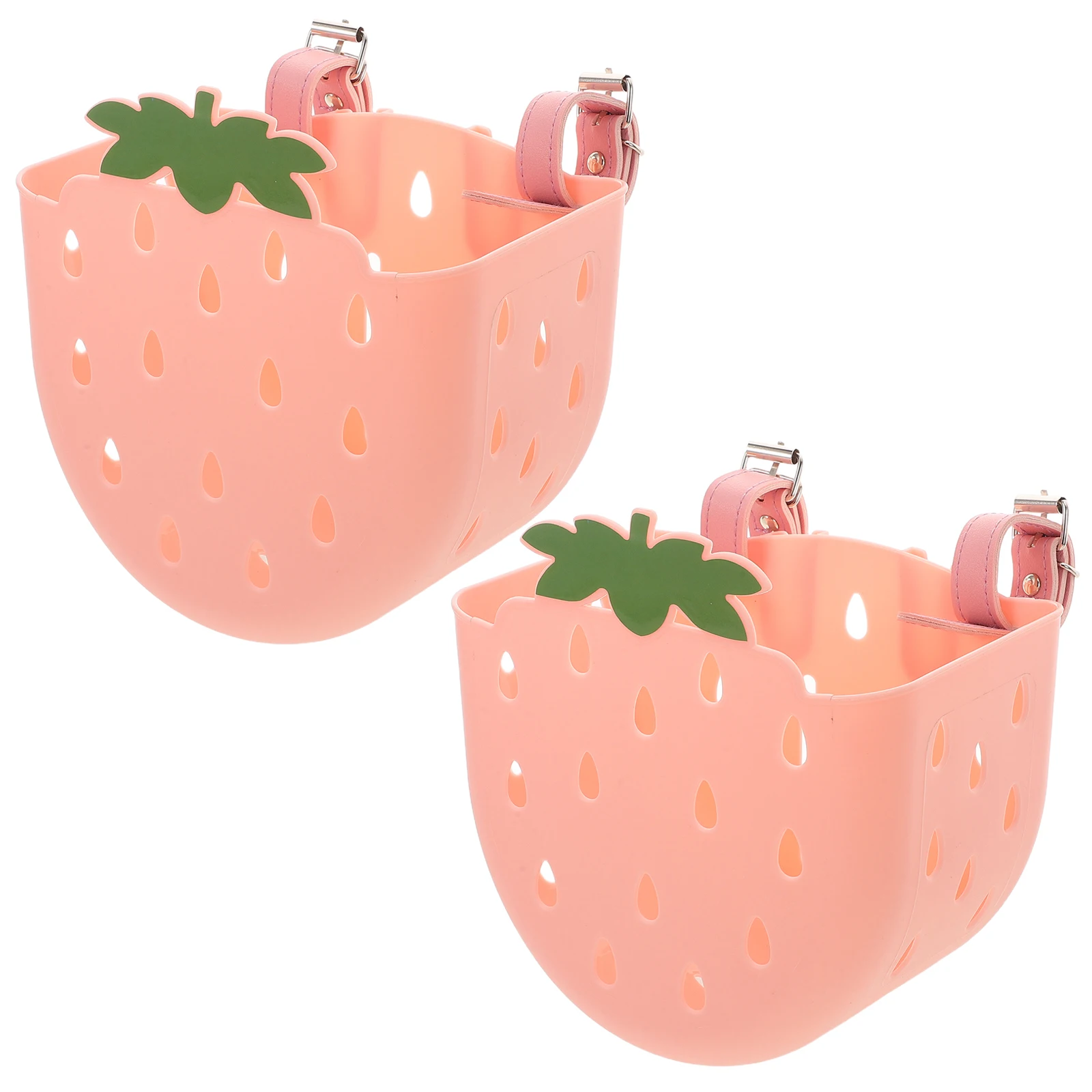 

2pcs Children Bike Basket Kids Handlebar Storage Cute Scooter Tricycle Plastic Cargo Front Frame Lightweight Easy Clean