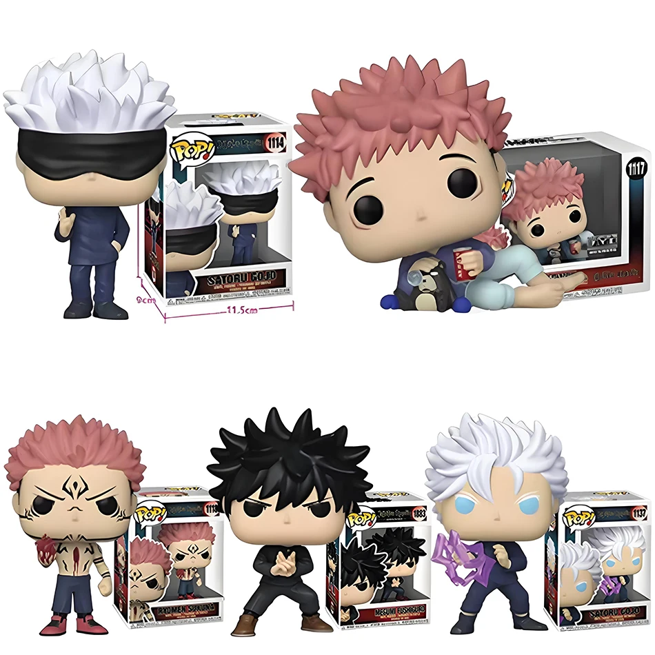 5 Stück Anime Jujutsu Kaisen Figuren POP-Serie Gojo Fushiguro Sukuna Desktop-Ornament PVC Sammlermodell Spielzeug Weihnachtsgeschenke
